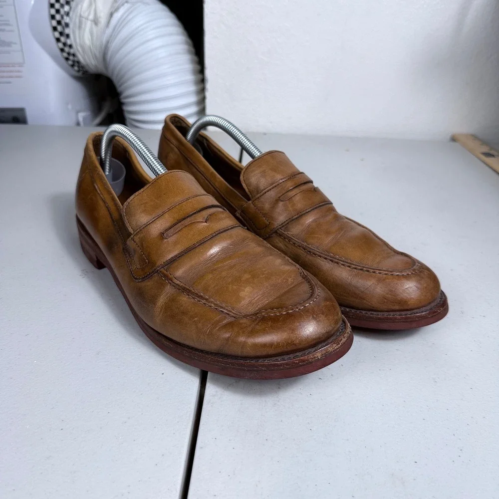Allen Edmonds Archer Penny Loafer Mens 11.5 D Tan Leather Dainite Sole 1446